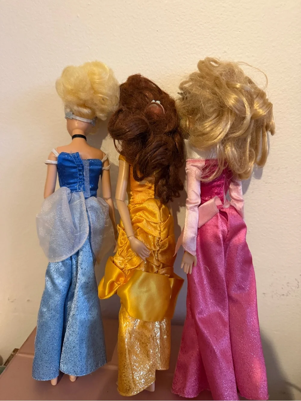 Disney Princess Aurora / Cinderella/ Belle Dolls Dress Jointed ArmsTHREE Dolls